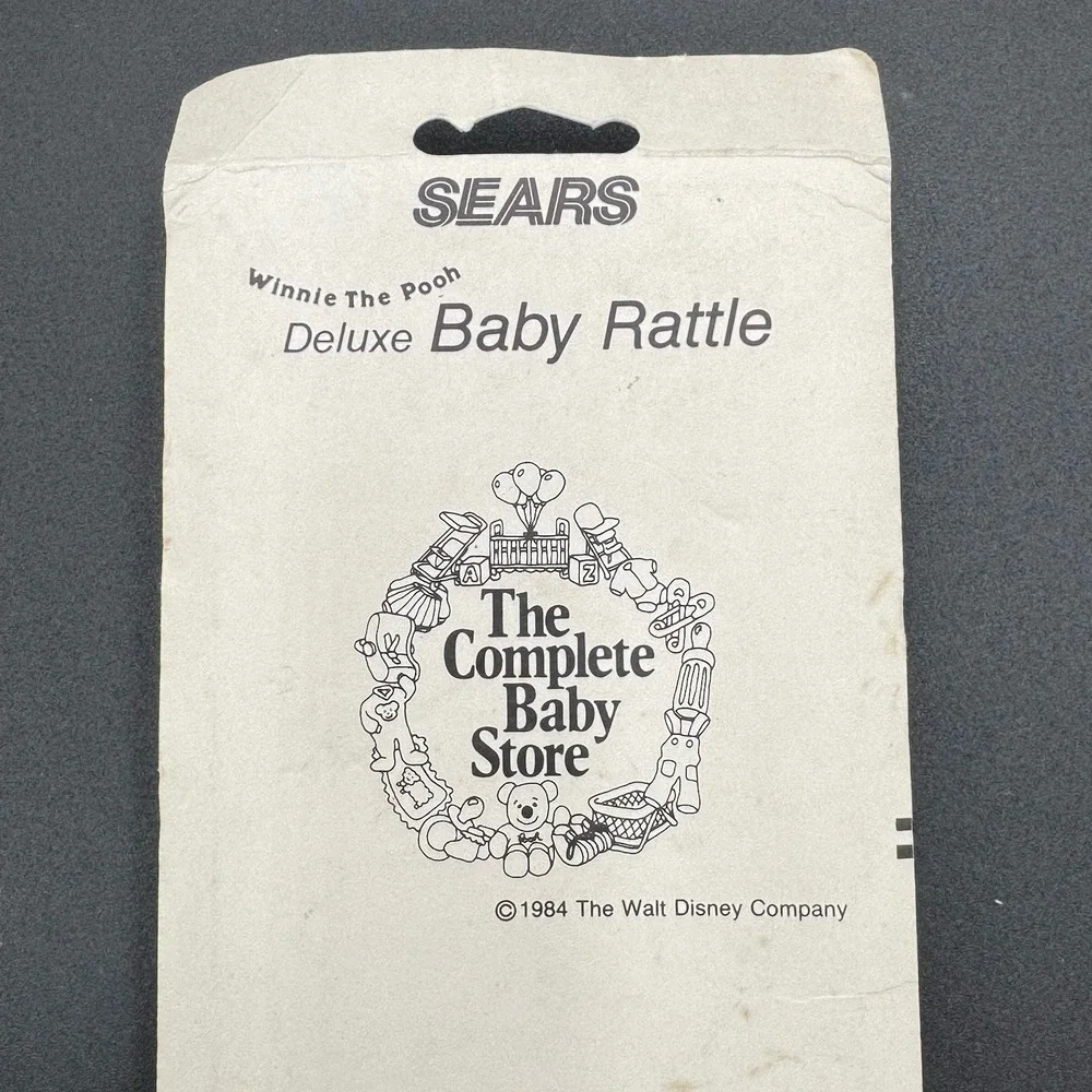 Vintage 1984 Winnie the Pooh Bear Sears Baby Rattle Toy Disney New sealed Deluxe